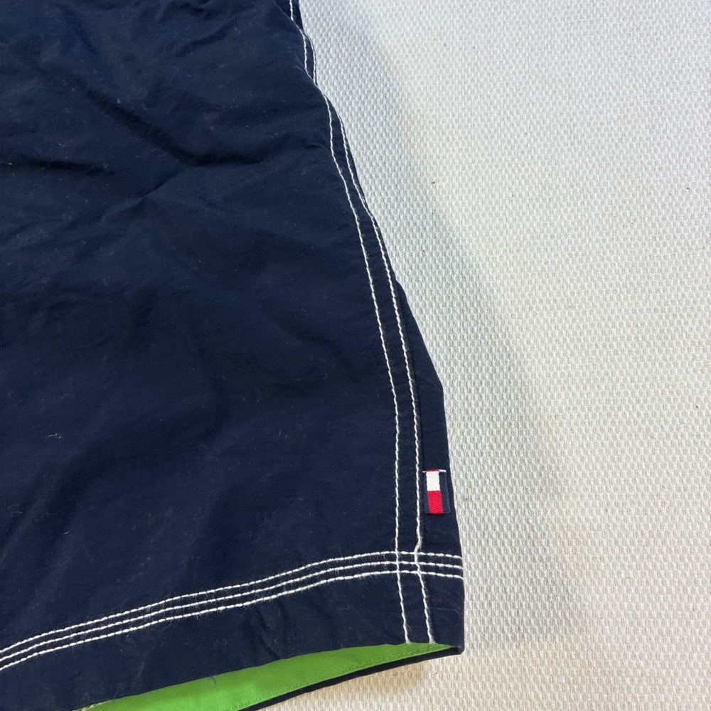 Tommy Hilfiger Mens‎ Large Navy Blue Board Shorts Swim Trunks Striped Mesh Liner - Picture 6 of 7